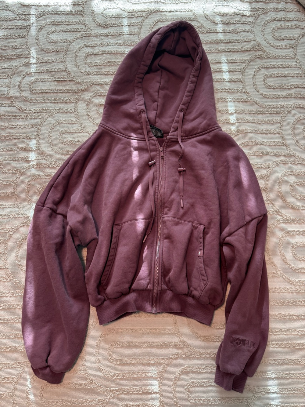 Popflex cropped oversized zip hoodie